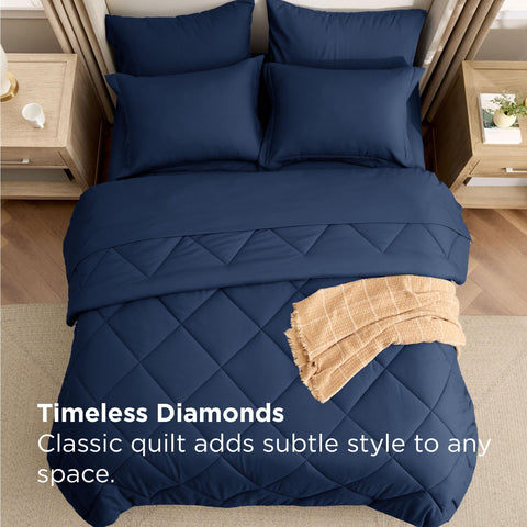 Bedsure rounded edges provide a refined finish to the comforter set.
