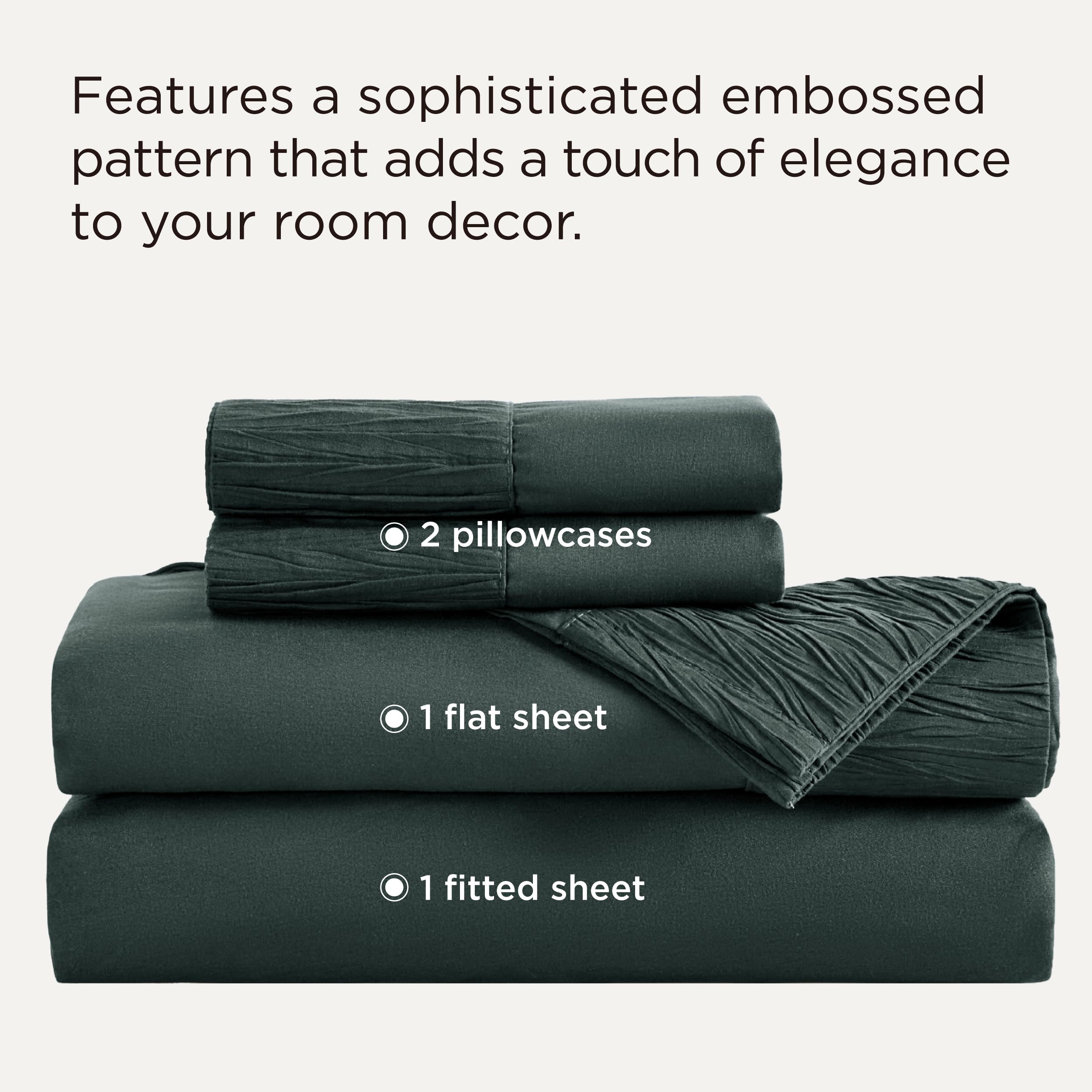 Bedsure ruched hem pillowcases highlight elegant border design.