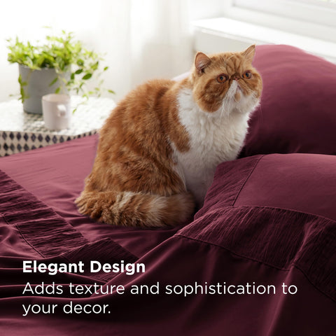 Bedsure ruched hem pillowcases add elegant border and color retention.