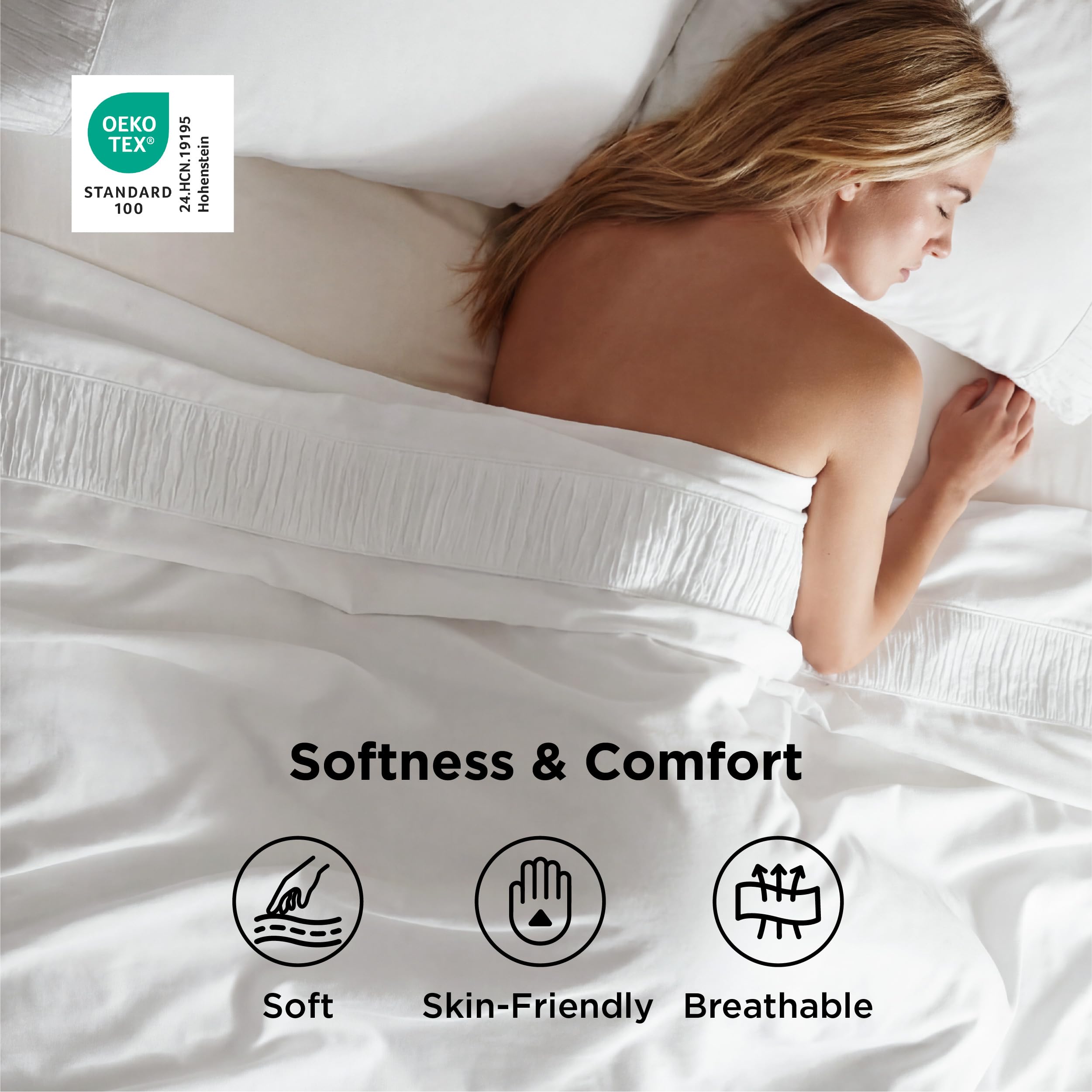 Bedsure ruched pillowcase border design adds elegant detail to the bed