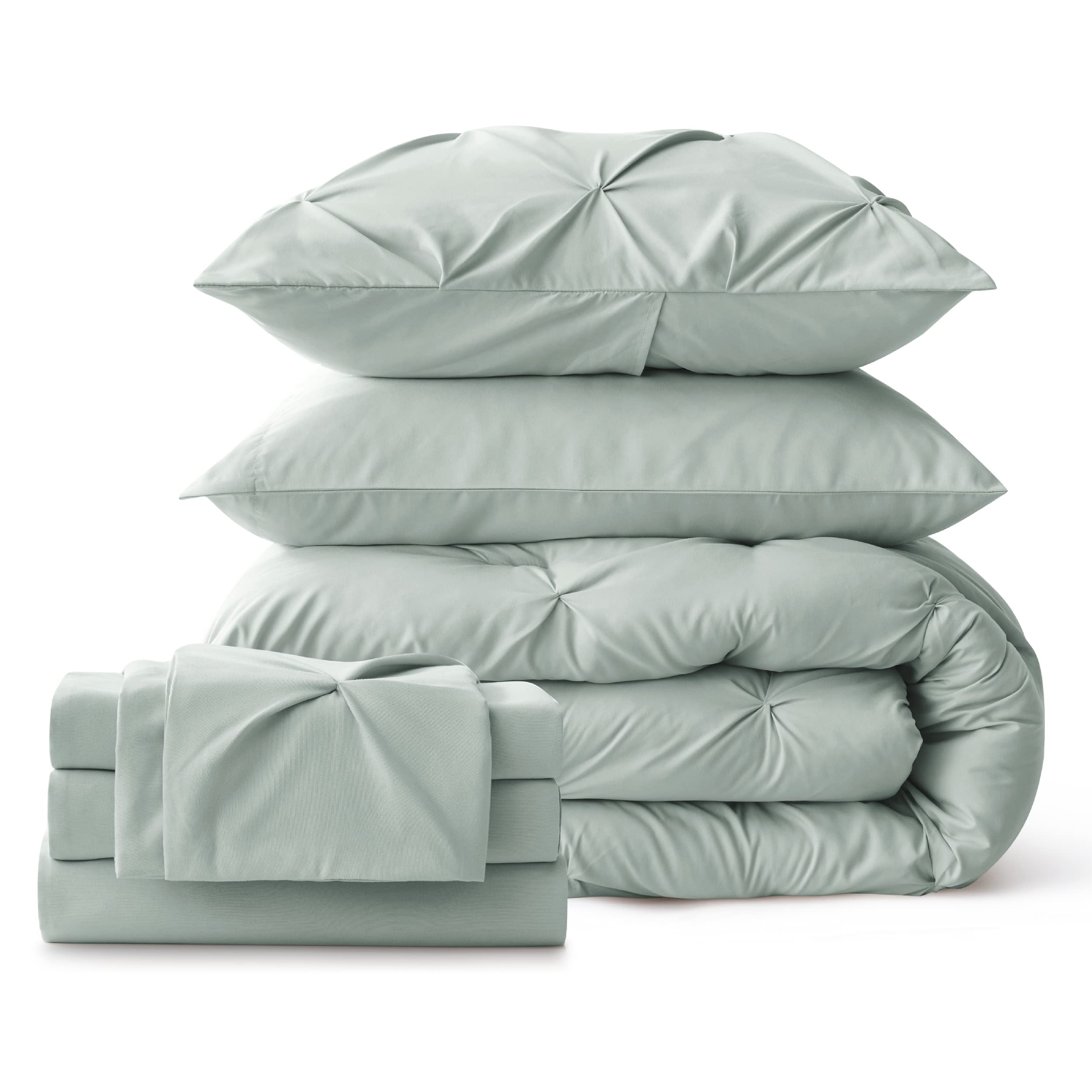 Bedsure sage green bed in a bag transforms the sleep space into a calm retreat