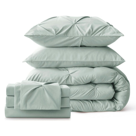 Bedsure sage green bed in a bag transforms the sleep space into a calm retreat