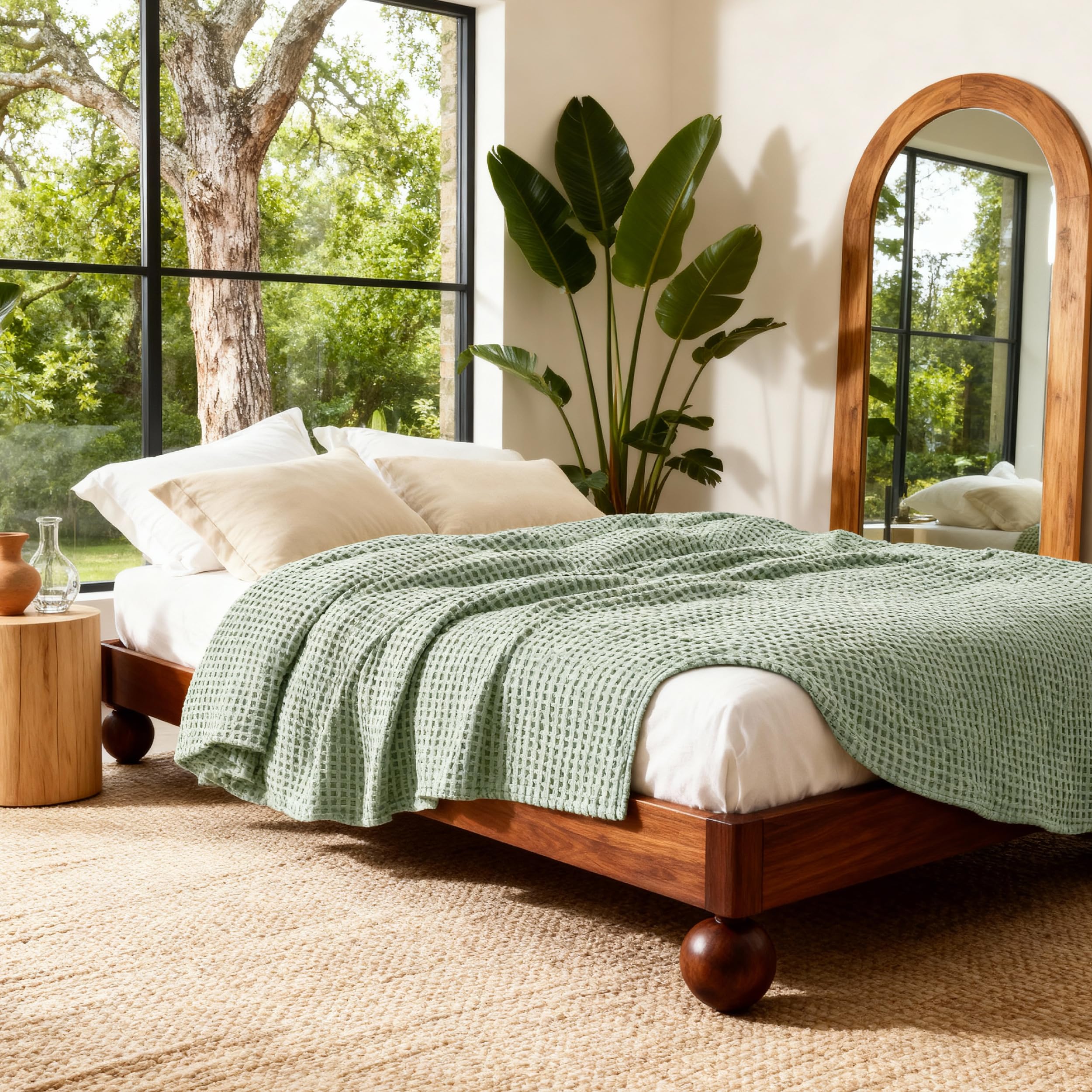 Bedsure sage green color complements modern bedrooms and living spaces.
