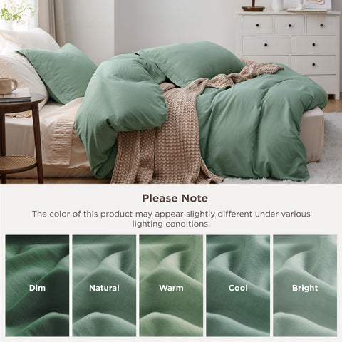 Bedsure sage green color swatch to help match decor effortlessly.