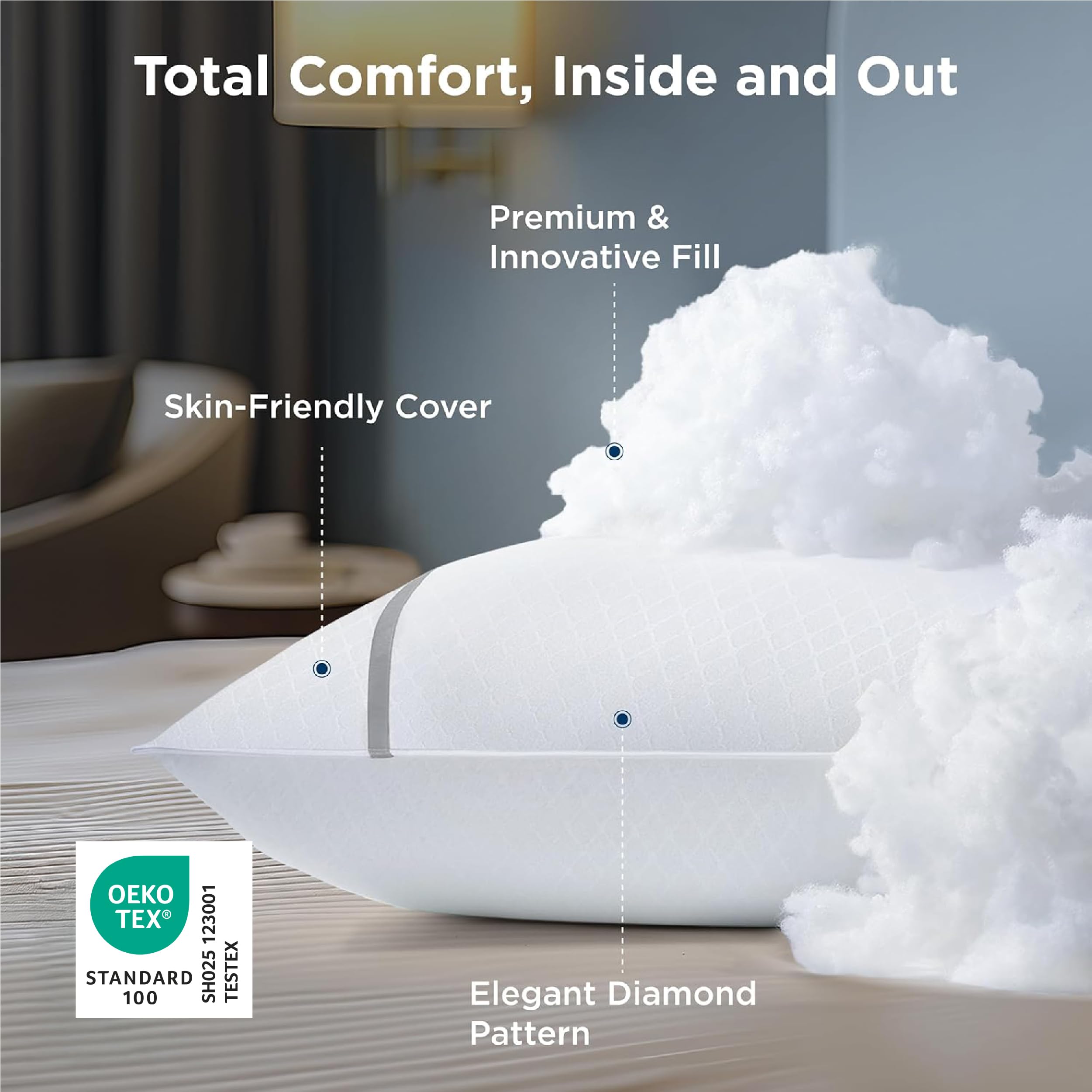 Bedsure satin-shell design emphasizes premium, breathable exterior