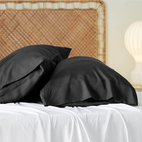 Bedsure set of 2 pillowcases showcasing coordinated black bedding upgrade.