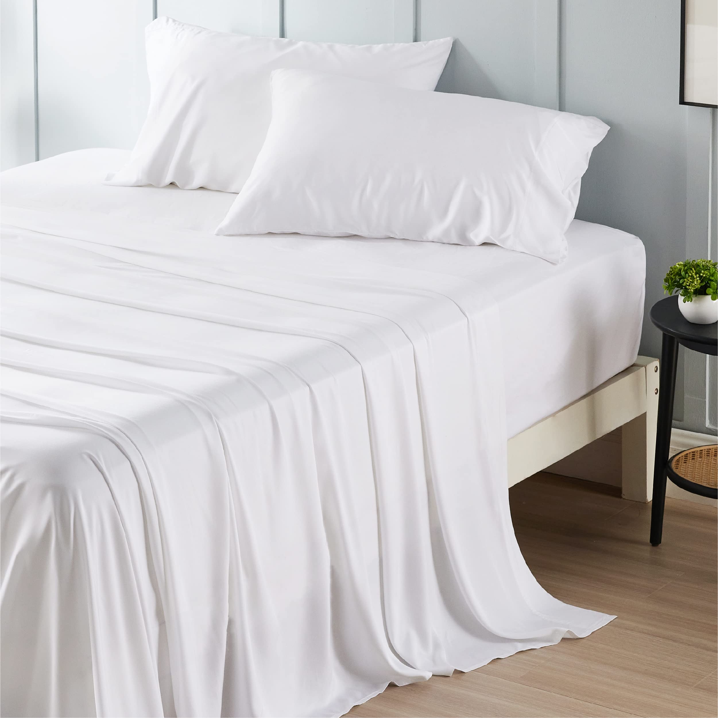 Bedsure complete sheet set packaging displayed for easy bed setup
