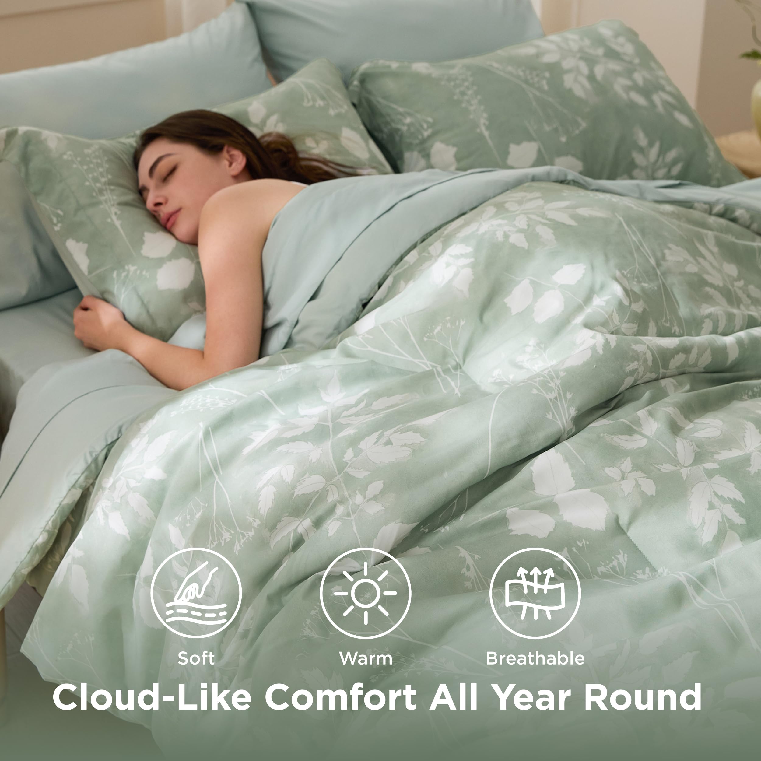Bedsure flat lay of queen sheets and pillowcases for easy bedroom planning