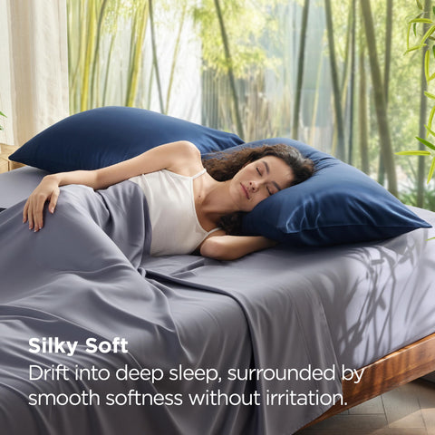 Bedsure silk-soft pillowcase with twill weave feels gentle on skin and hair.