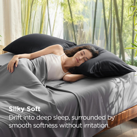 Bedsure silky-soft twill weave offers gentle care for hair and skin.