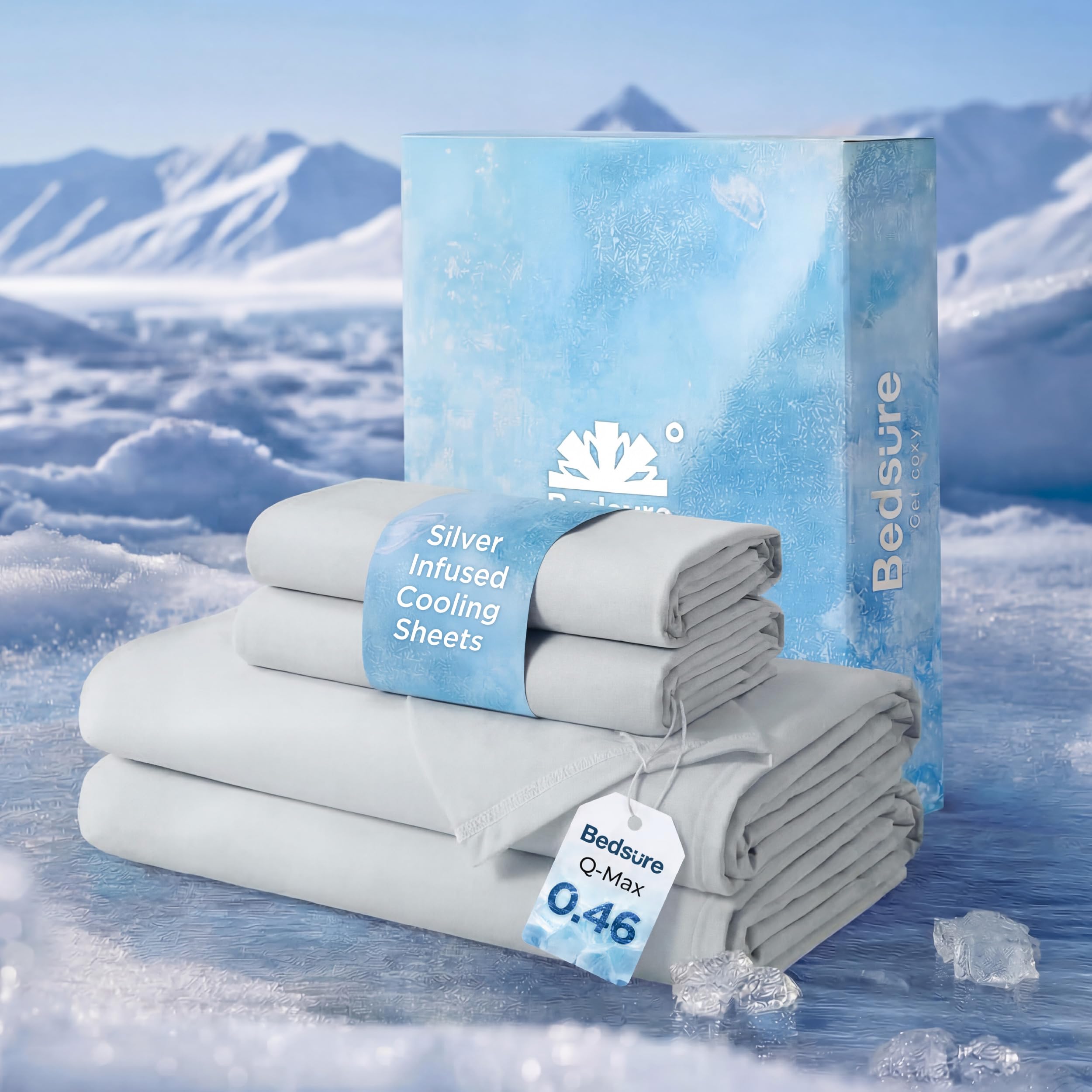 Bedsure silver-infused sheets with cooling texture for hot sleepers.