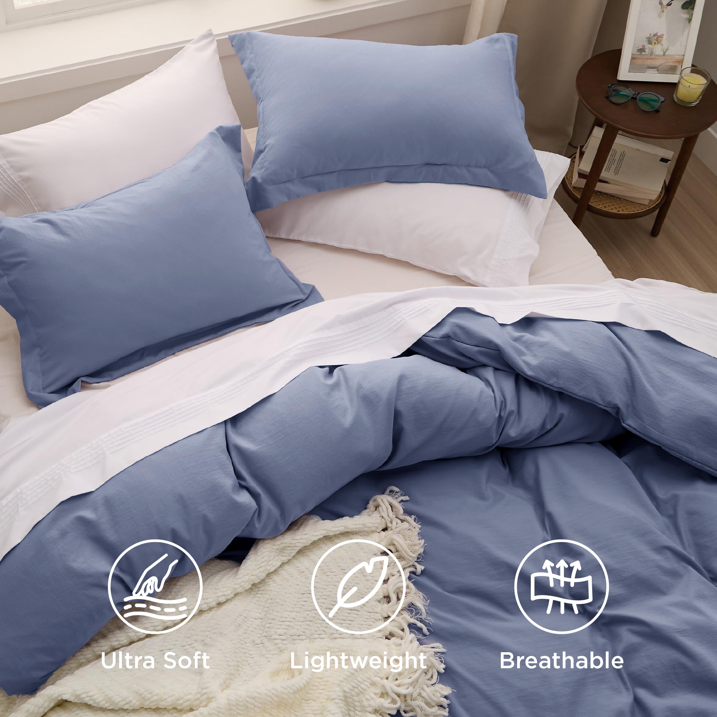 Bedsure eight corner ties keep the comforter in place for a neat look
