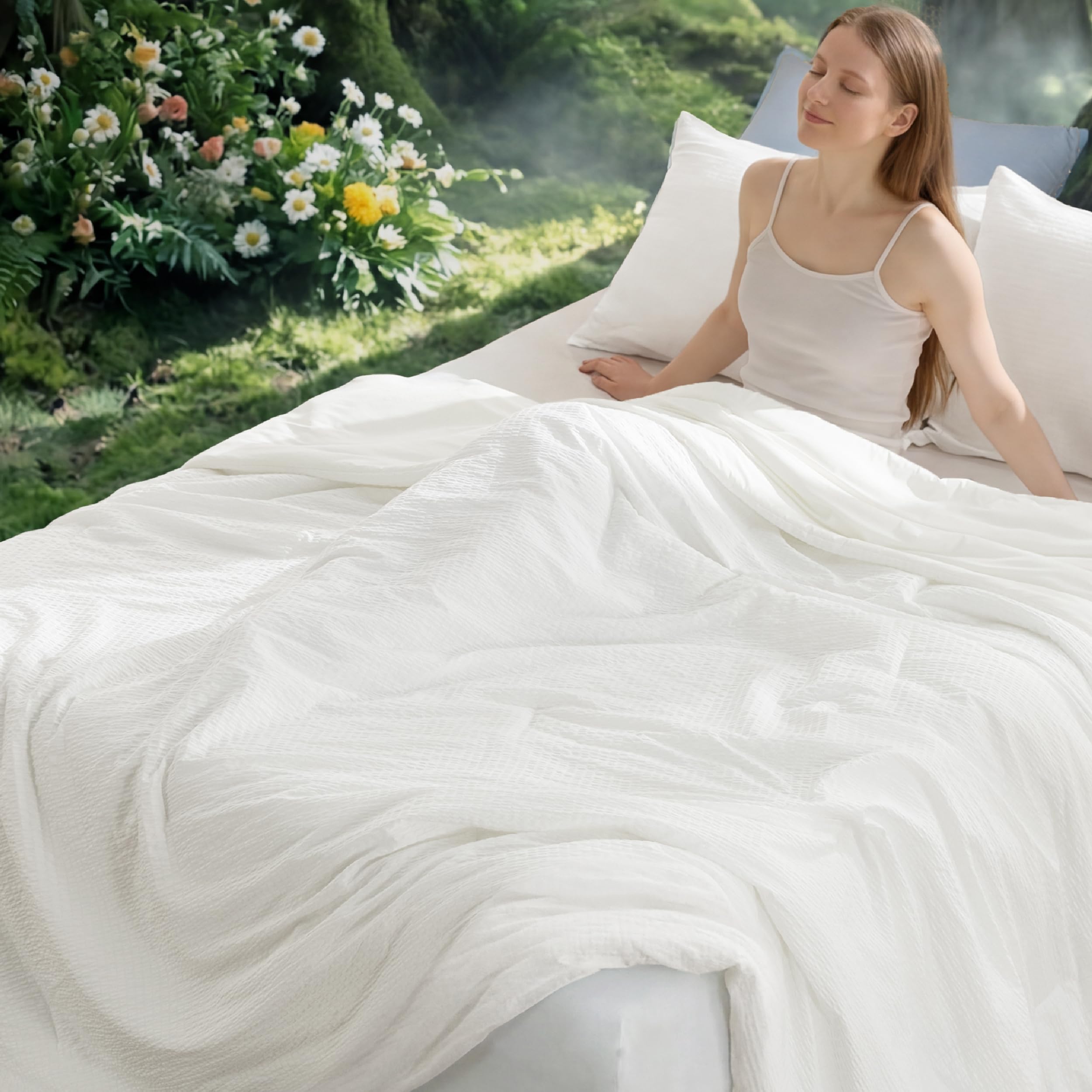 Bedsure SleepEase cooling comforter king set on bed for cool nights