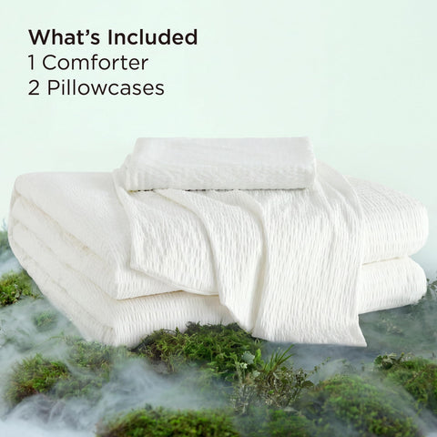 Bedsure SleepEase king-size comforter dimensions on bed
