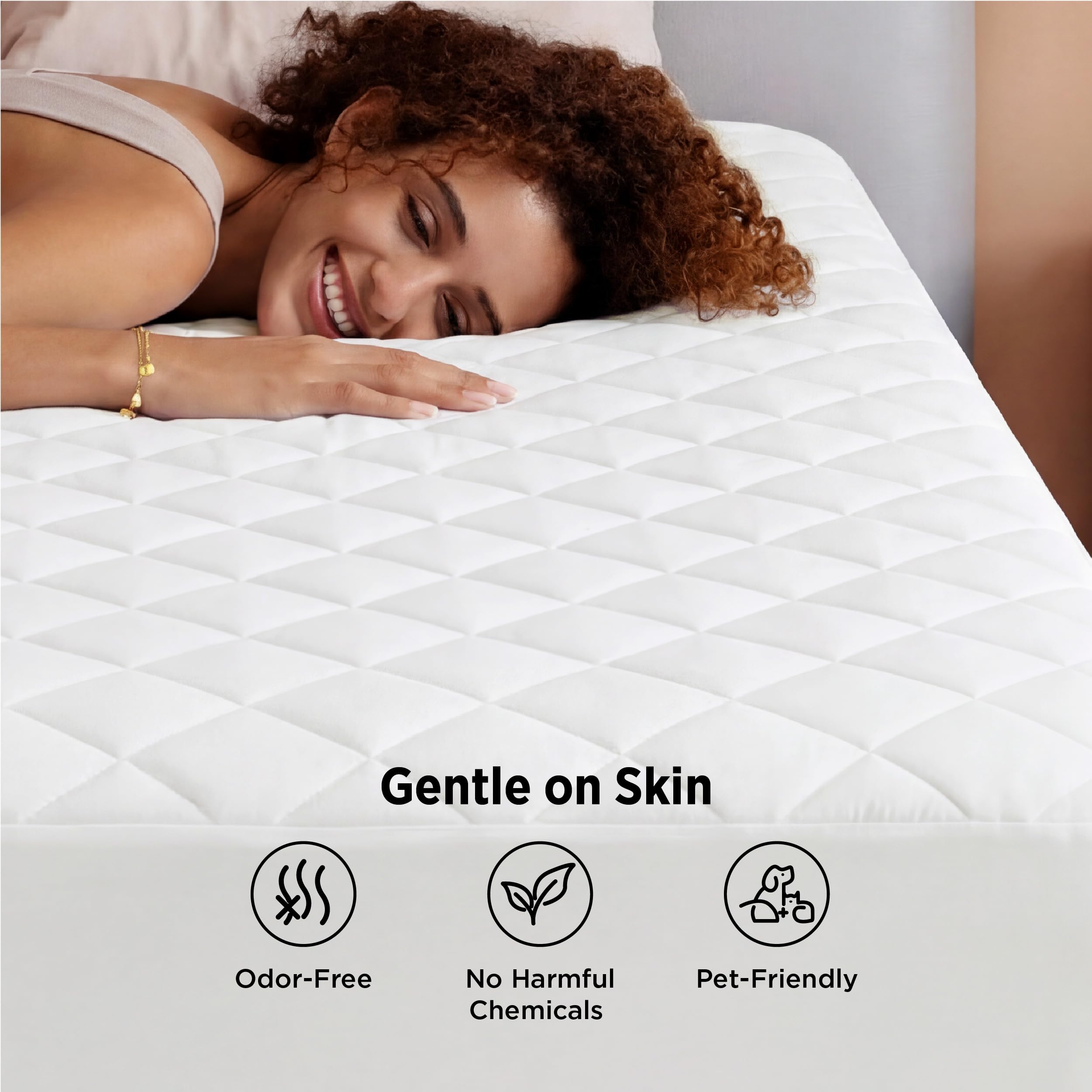 Bedsure soft breathable top layer promotes cooler, comfortable sleep.