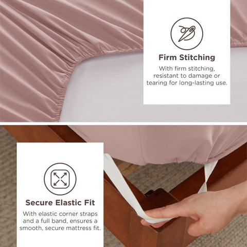 Bedsure soft brushed fabric queen sheets for lasting comfort.