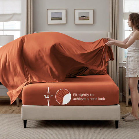 Bedsure soft brushed microfiber close-up highlights quiet, smooth touch.