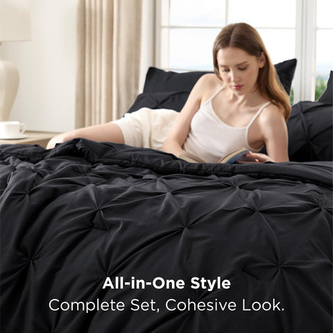 Bedsure brushed microfiber close-up reveals soft, quiet fabric for restful nights.