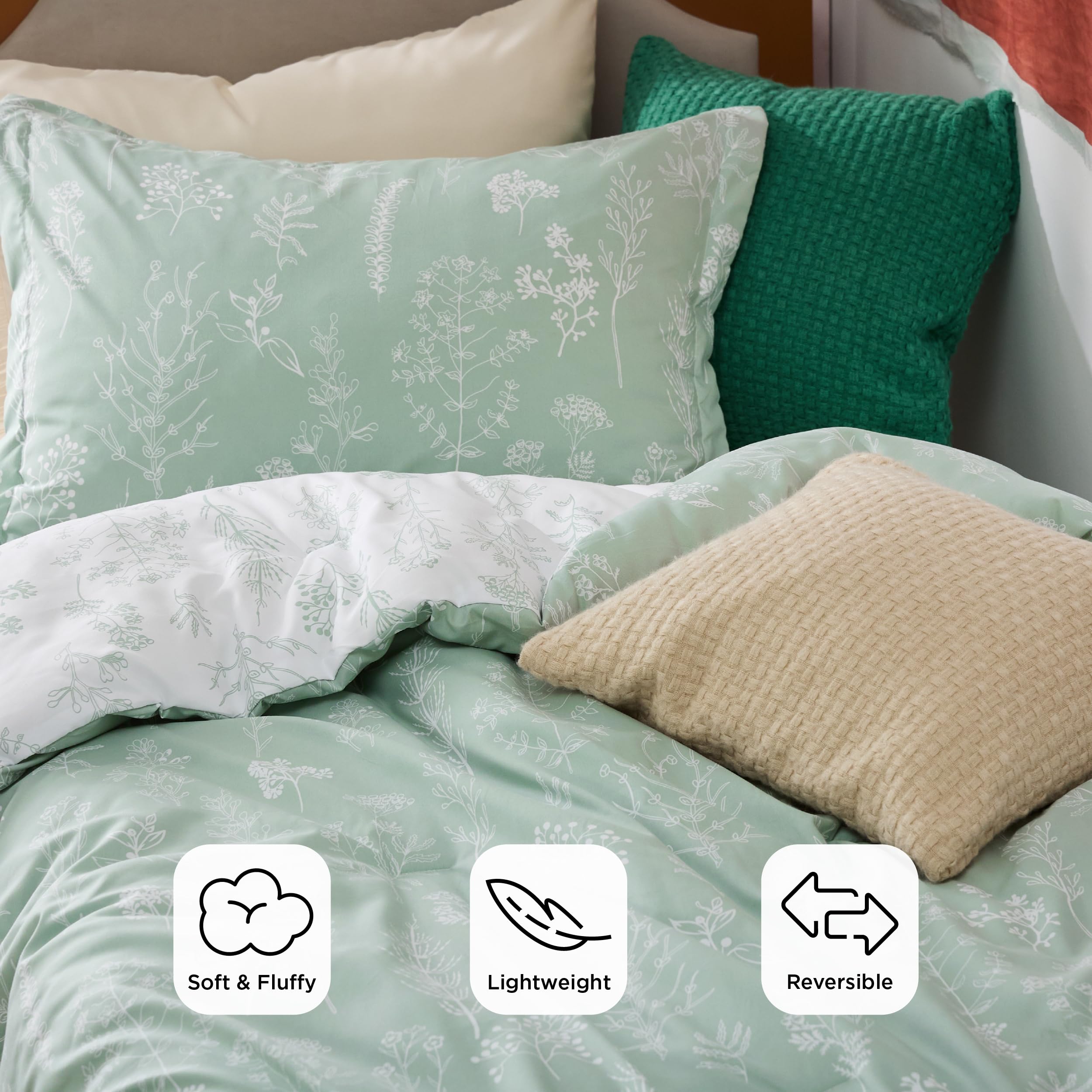 Bedsure soft down-alternative fill offers plush comfort without heaviness.