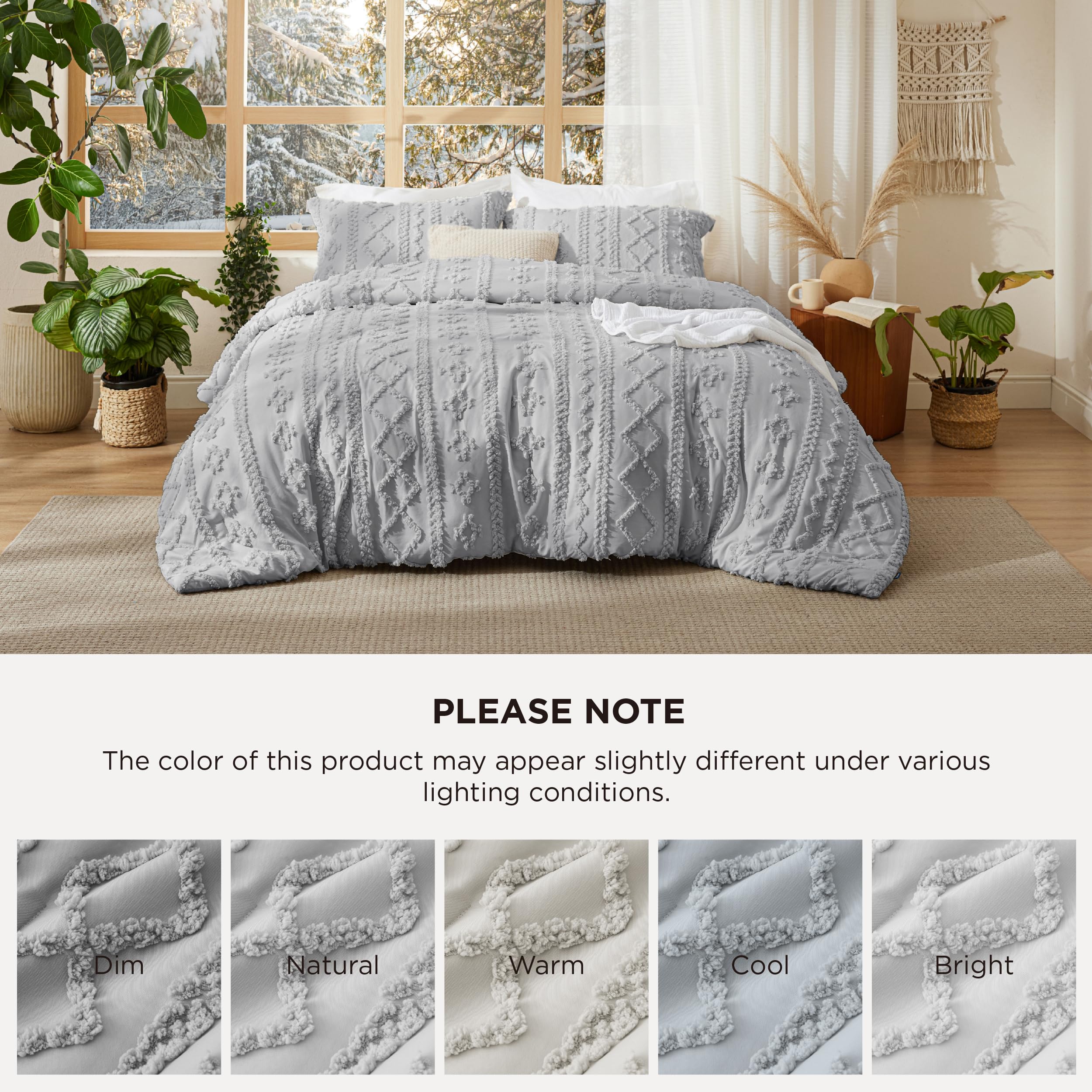 Bedsure soft jacquard finish elevates bed aesthetics while staying easy to care for.