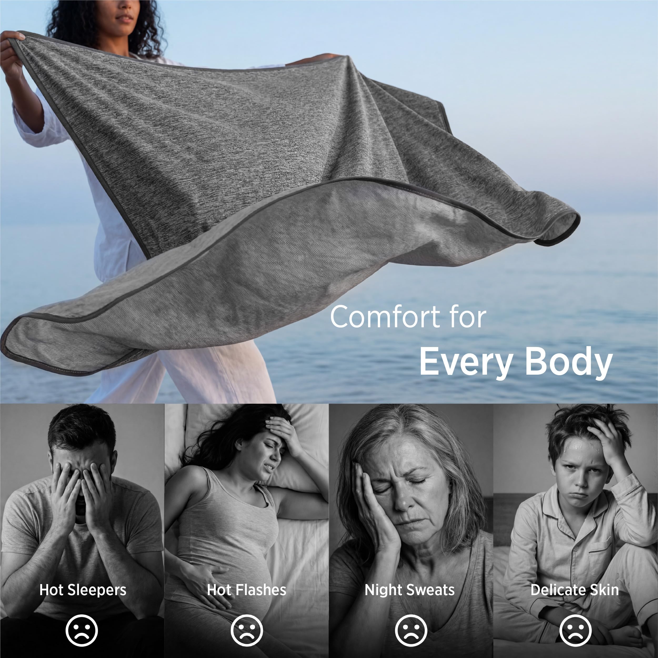 Bedsure soft knit texture conveys ultra-smooth, cozy nights.