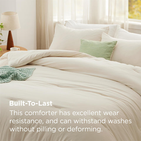Close-up of Bedsure soft prewashed fabric with cotton-like texture