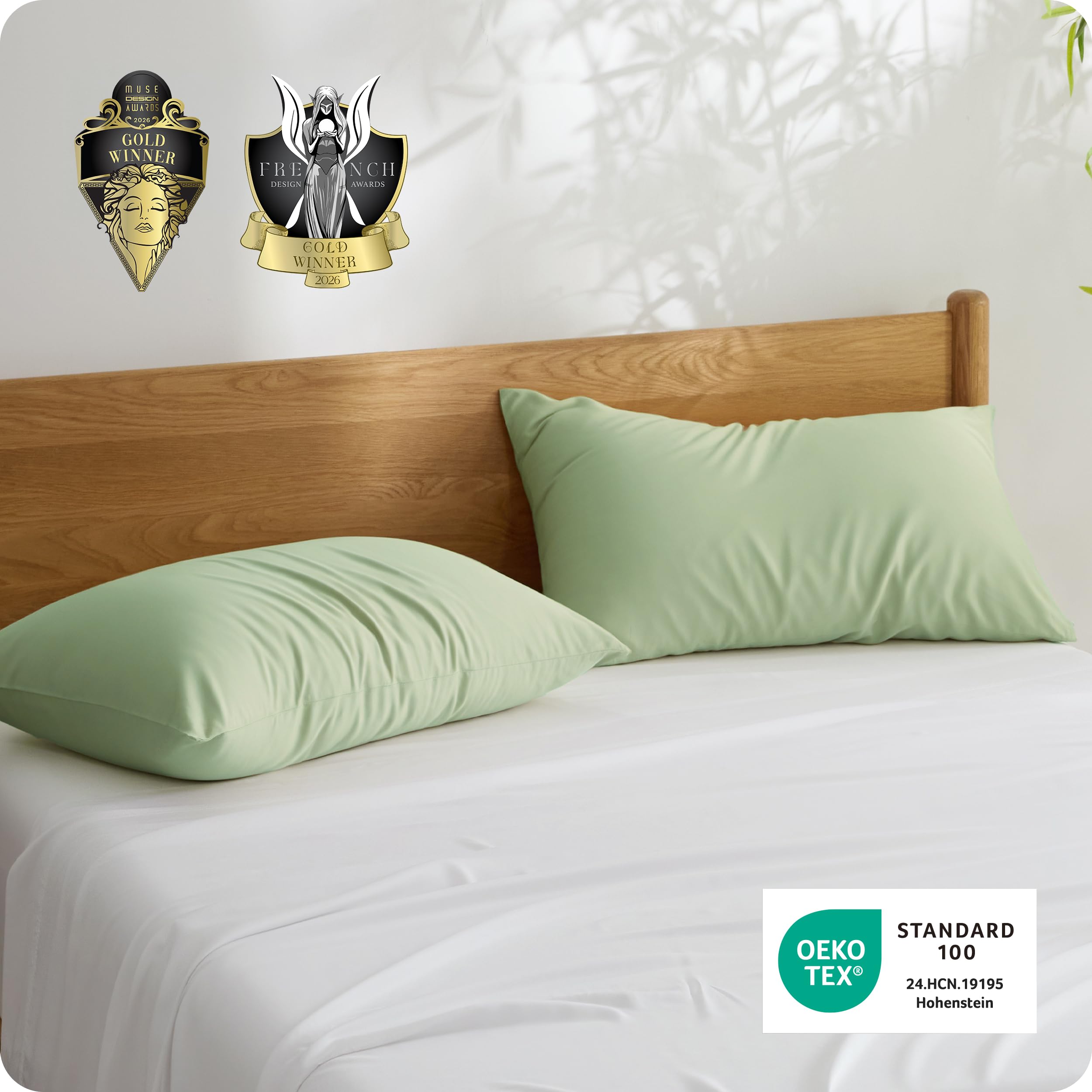 Bedsure soft twill-weave pillowcase offering gentle feel on hair and skin.