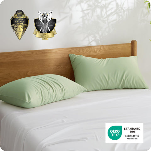 Bedsure soft twill-weave pillowcase offering gentle feel on hair and skin.