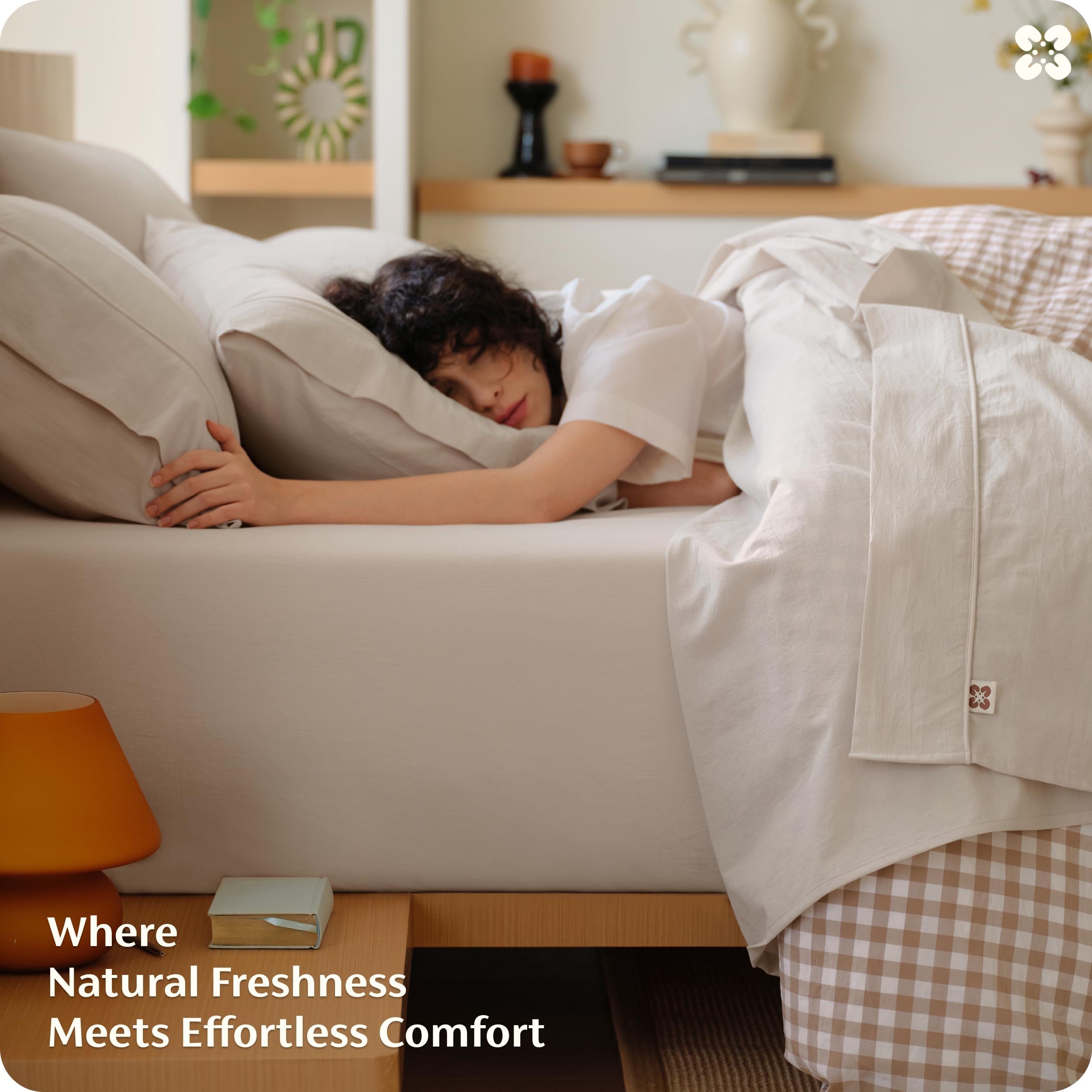 Bedsure fabric storage bag helps organize bedding when not in use.