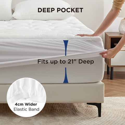 Bedsure strong elastic band keeps the pad in place all night.