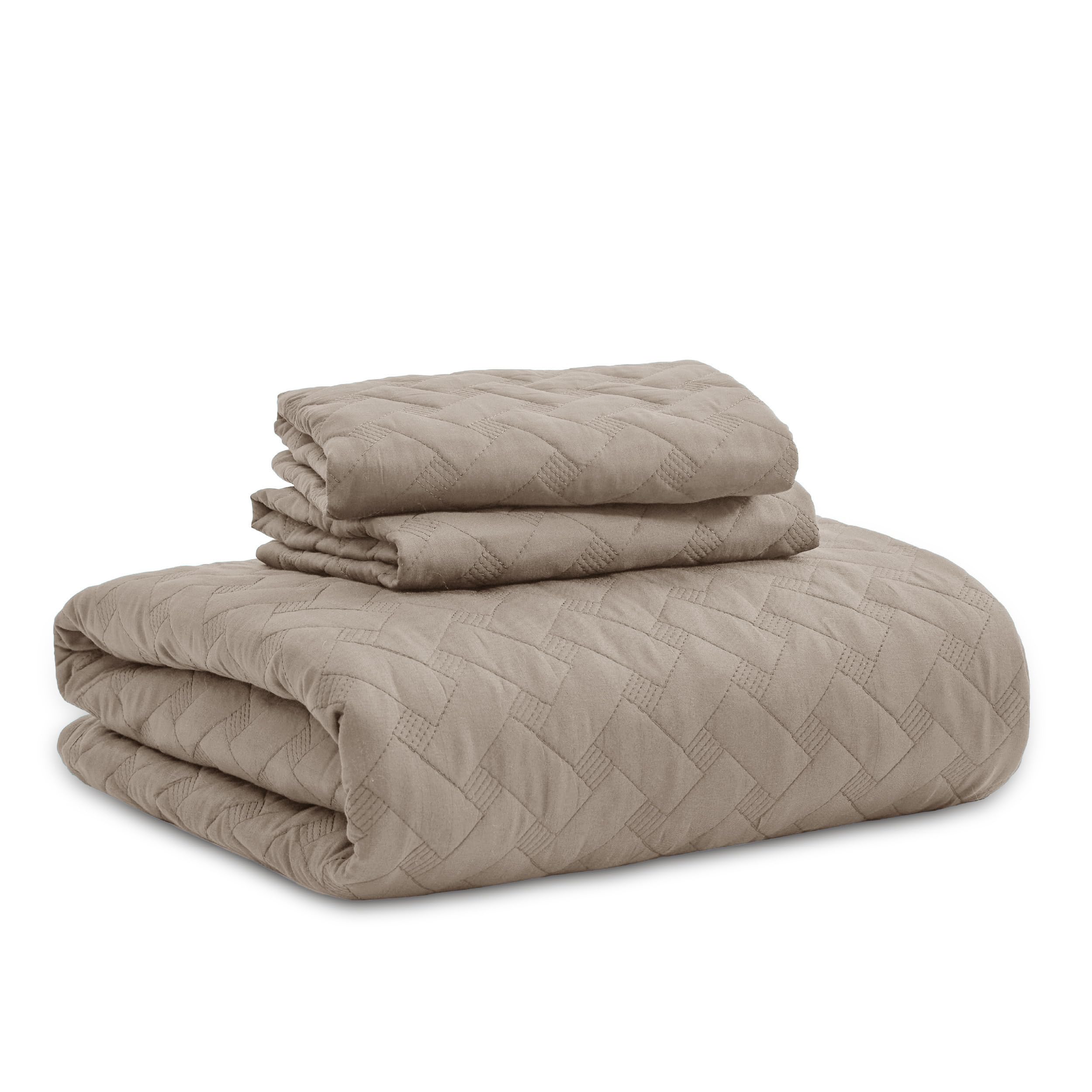 Bedsure taupe king quilt in a warm, versatile tone