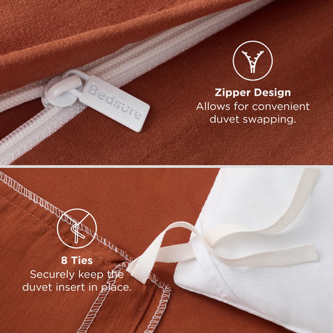 Bedsure Terracotta duvet cover available in multiple colors to pair with decor.