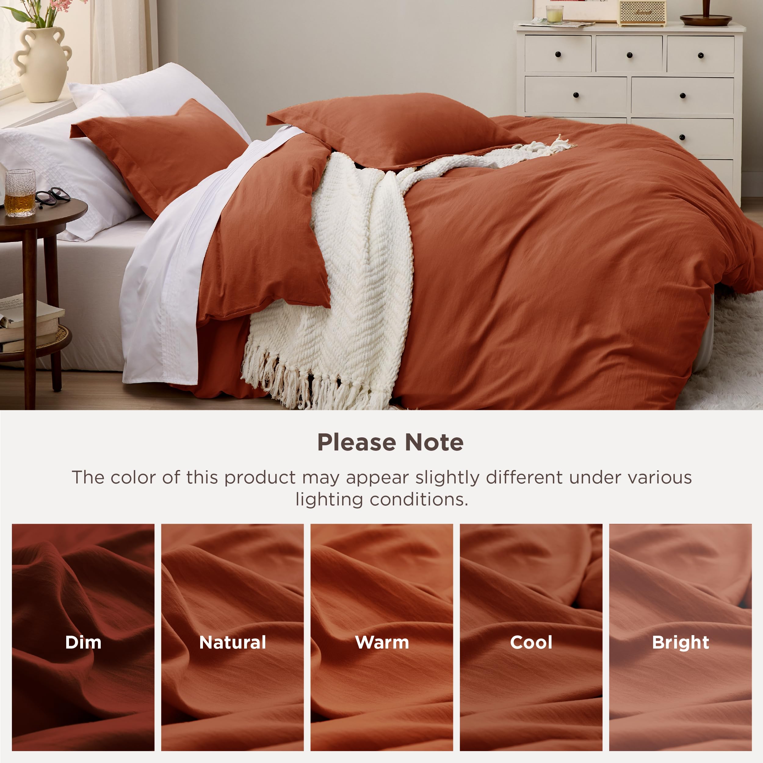 Bedsure queen set includes duvet cover and two shams for complete styling.