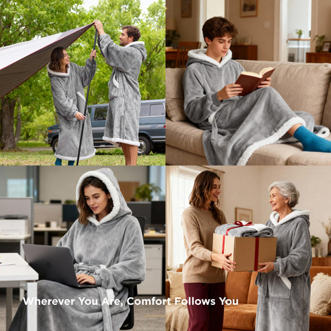Bedsure three-size oversized wearable blanket hoodie for comfortable fit