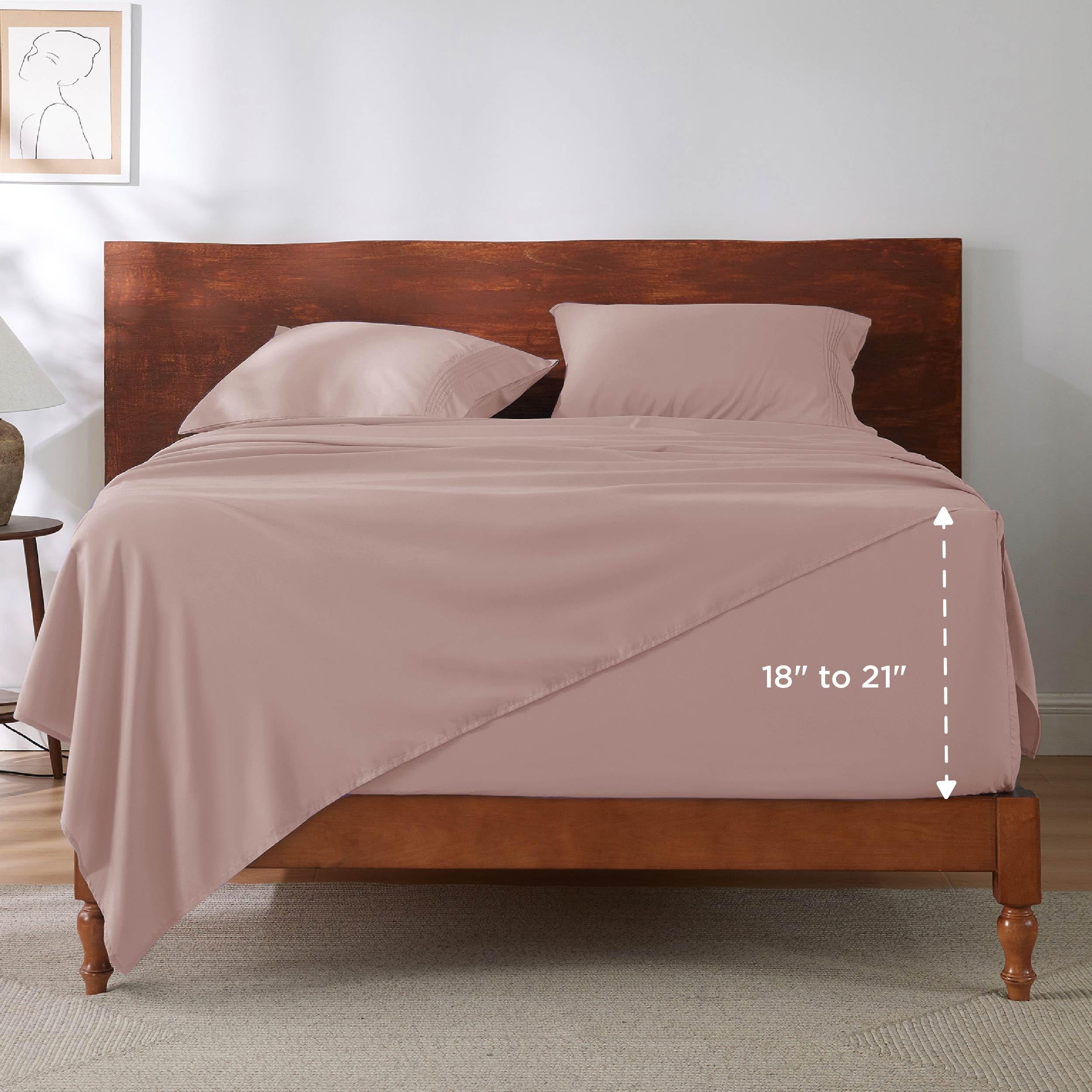 Bedsure top sheet pintuck hem adds dimensional elegance.
