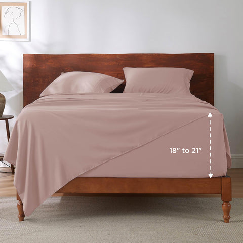 Bedsure top sheet pintuck hem adds dimensional elegance.