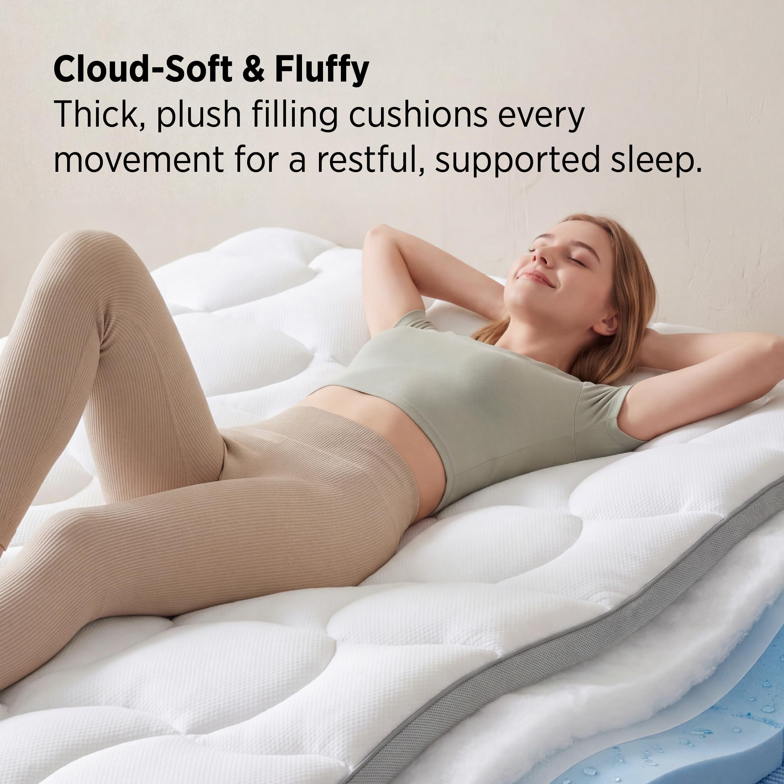 Bedsure topper with 21-inch deep pocket secures snugly on larger mattresses