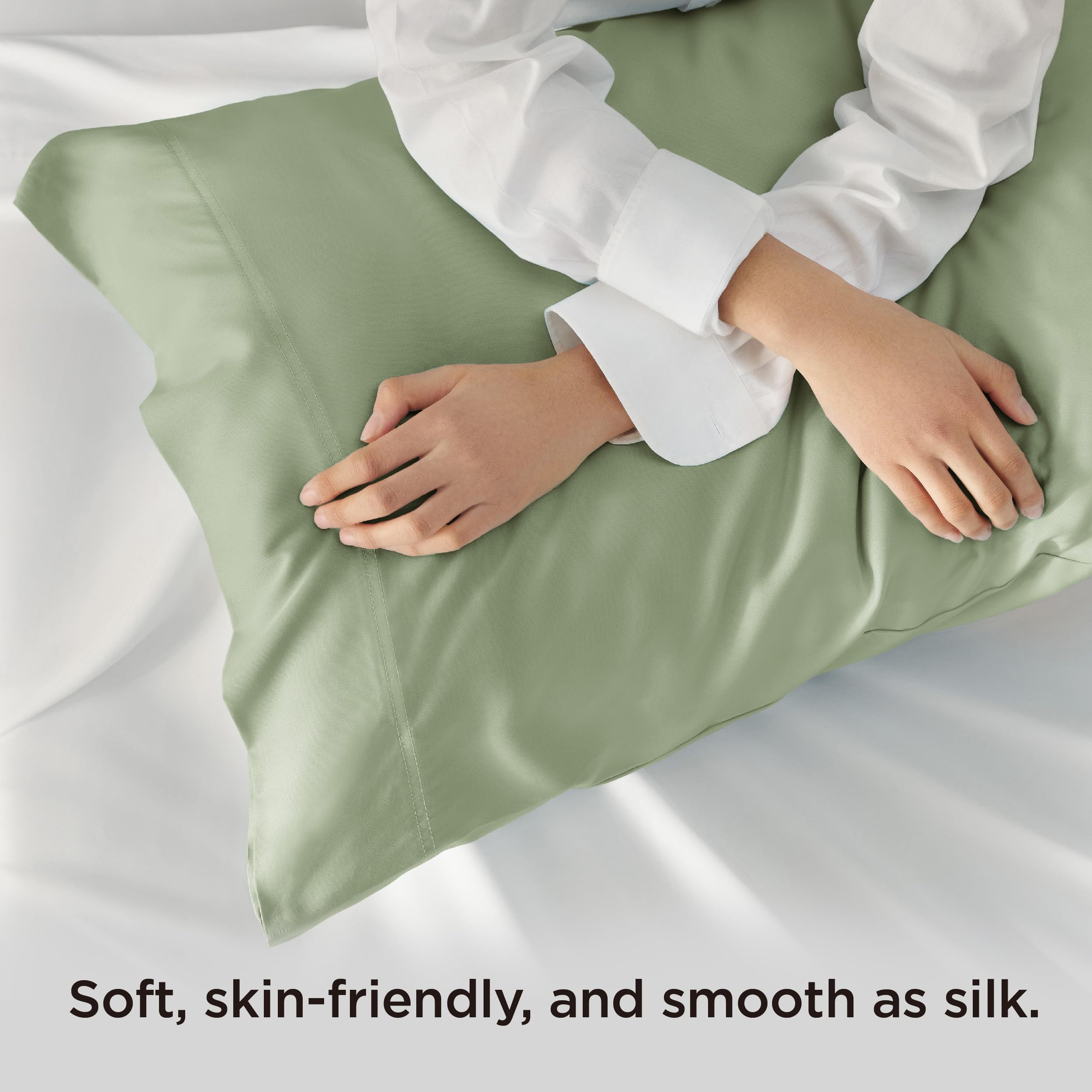 Bedsure twill-soft pillowcase texture for smooth, skin-friendly use