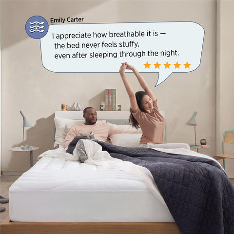 Bedsure elastic edging keeps the pad in place all night.