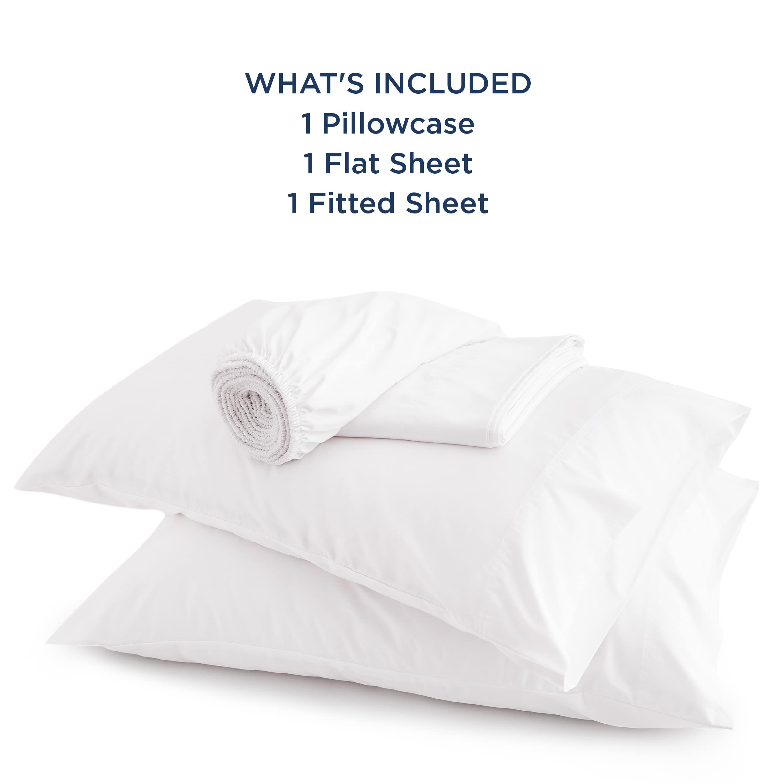 Bedsure twin sheet set includes flat sheet, fitted sheet, and pillowcase