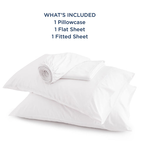 Bedsure twin sheet set includes flat sheet, fitted sheet, and pillowcase