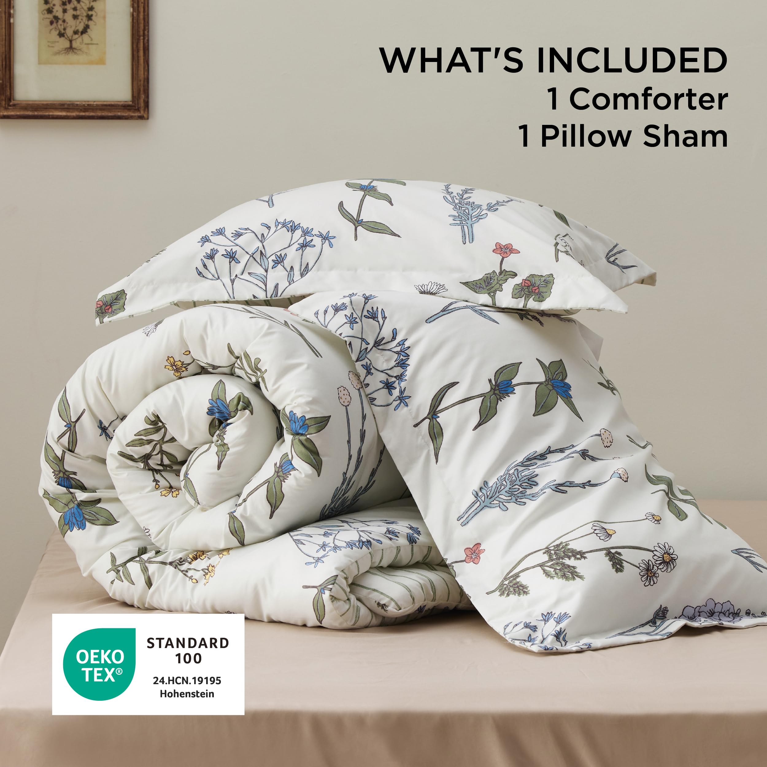 Bedsure twin XL sham coordinates with the set for complete dorm style.