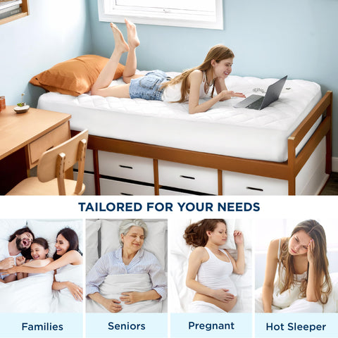 Bedsure Twin XL Dorm Room Essential in white for a neat look.