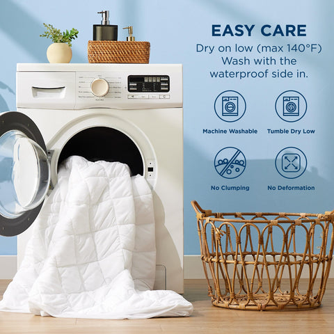 Bedsure Twin XL Easy Care: machine wash cold and tumble dry low.