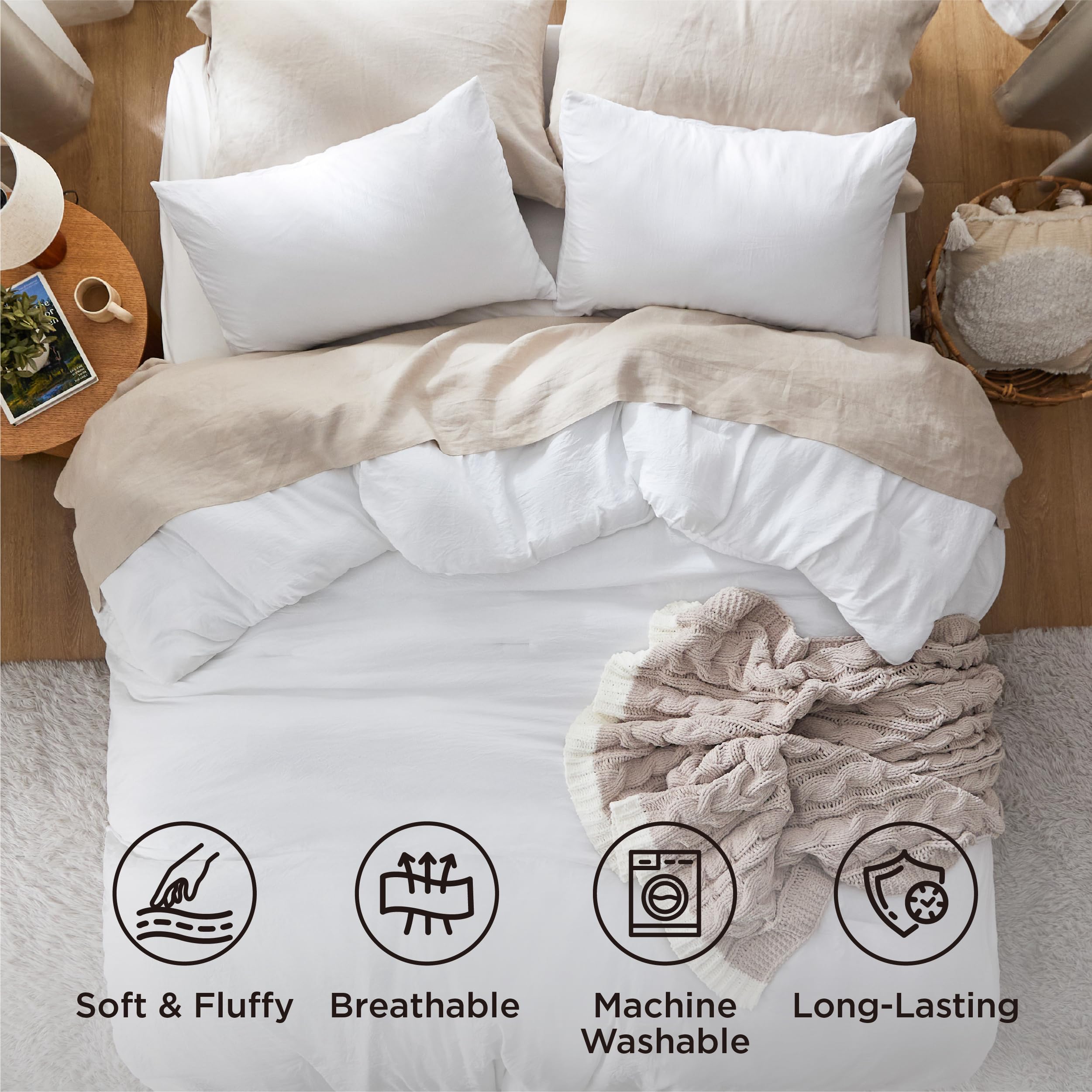Bedsure pillowcase close-up showing smooth fabric for comfortable sleep