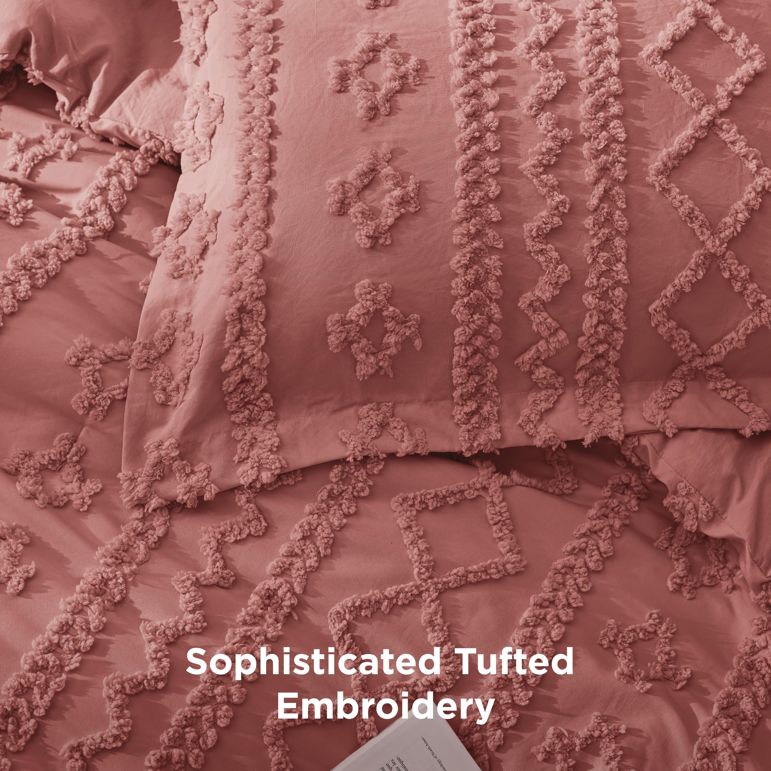 Bedsure pillow sham set 20x26 with embroidery for cohesive decor.