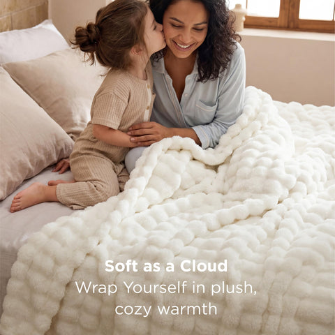 Bedsure ultra-soft plush fabric delivers skin-friendly comfort for daily lounging.