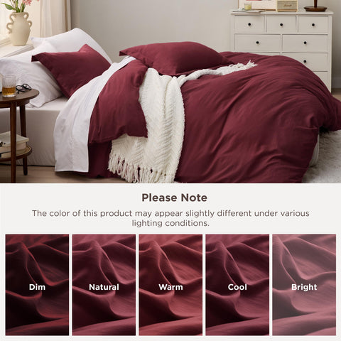 Bedsure Winery eight corner ties secure the duvet insert in place