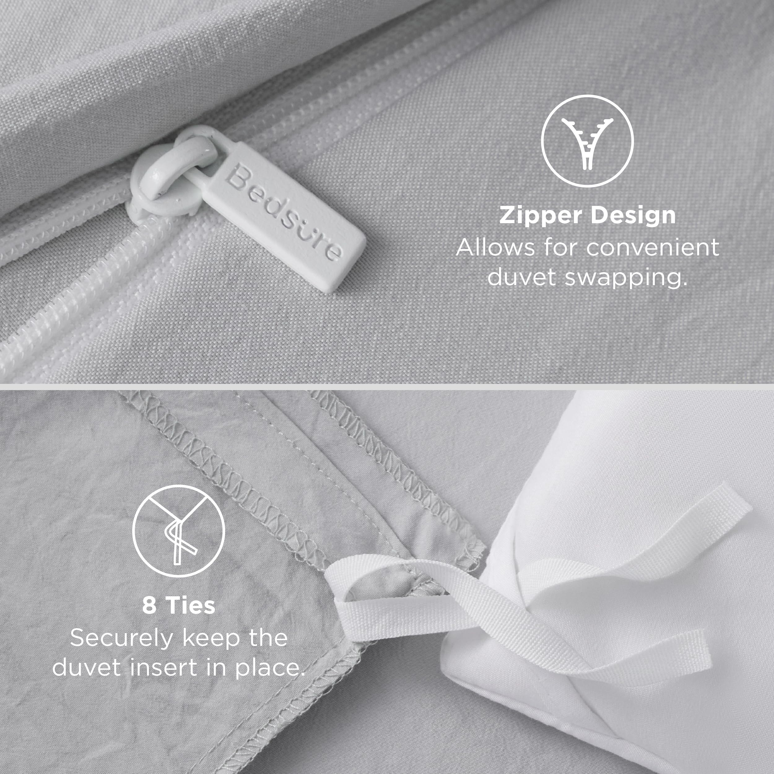 Bedsure wrinkle-resistant fabric helps maintain a smooth bed surface