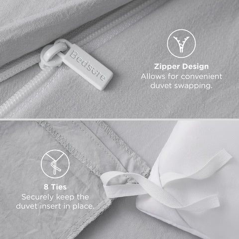 Bedsure wrinkle-resistant fabric helps maintain a smooth bed surface
